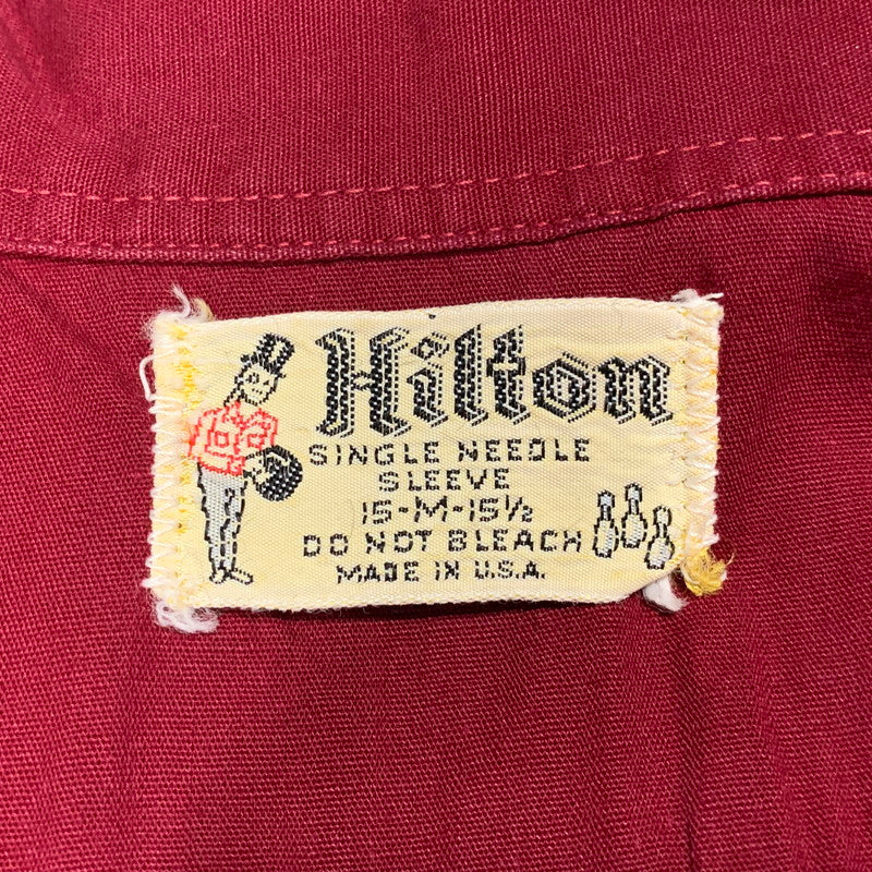 【中古品】【メンズ】 HILTON ヒルトン BOWLING SS SHIRT ボーリング ショートスリーブ シャツ 半袖 USA製 146-260628-as-20-izu カラー：ワインレッド 万代Net店