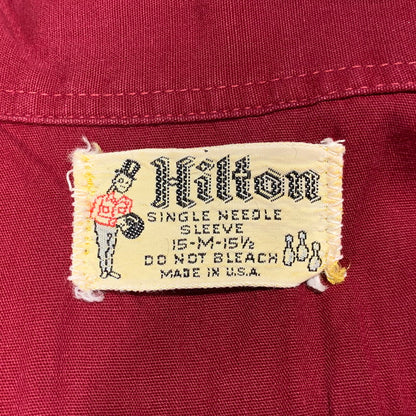 【中古品】【メンズ】 HILTON ヒルトン BOWLING SS SHIRT ボーリング ショートスリーブ シャツ 半袖 USA製 146-260628-as-20-izu カラー：ワインレッド 万代Net店