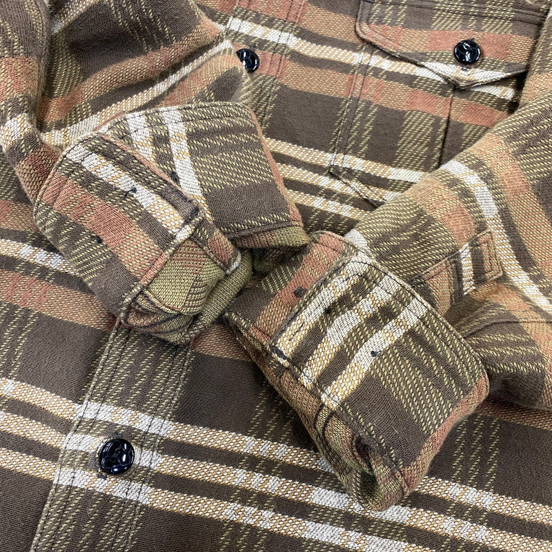 【中古品】【メンズ】 PHIGVEL フィグベル FLANNEL CHECK LS SHIRT フランネル チェック ロングスリーブ シャツ トップス 長袖 145-260720-ya-09-izu サイズ：15 1/2 カラー：ブラウン 万代Net店