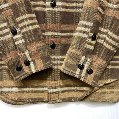 【中古品】【メンズ】 PHIGVEL フィグベル FLANNEL CHECK LS SHIRT フランネル チェック ロングスリーブ シャツ トップス 長袖 145-260720-ya-09-izu サイズ：15 1/2 カラー：ブラウン 万代Net店