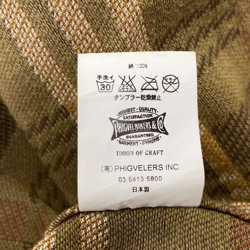 【中古品】【メンズ】 PHIGVEL フィグベル FLANNEL CHECK LS SHIRT フランネル チェック ロングスリーブ シャツ トップス 長袖 145-260720-ya-09-izu サイズ：15 1/2 カラー：ブラウン 万代Net店