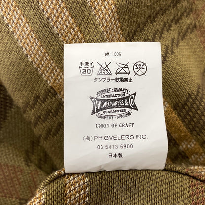 【中古品】【メンズ】 PHIGVEL フィグベル FLANNEL CHECK LS SHIRT フランネル チェック ロングスリーブ シャツ トップス 長袖 145-260720-ya-09-izu サイズ：15 1/2 カラー：ブラウン 万代Net店