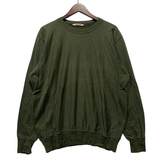 【中古品】【メンズ】 AURALEE オーラリー SUPER HIGH GAUZE SWEAT BIG P/O A20SP01NU スーパー ハイ ゲージ スウェット ビッグ プルオーバー 140-260628-as-19-izu サイズ：3 カラー：グリーン系 万代Net店