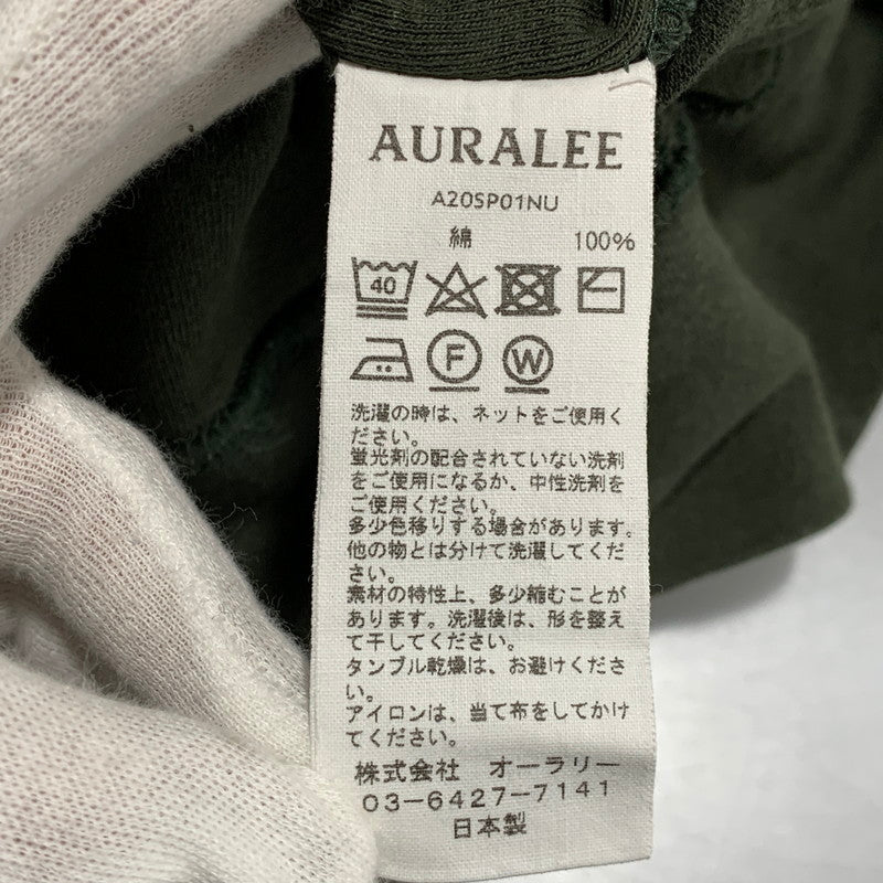 【中古品】【メンズ】 AURALEE オーラリー SUPER HIGH GAUZE SWEAT BIG P/O A20SP01NU スーパー ハイ ゲージ スウェット ビッグ プルオーバー 140-260628-as-19-izu サイズ：3 カラー：グリーン系 万代Net店