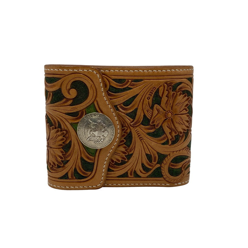 【中古品】【メンズ/レディース】 REZZEDOUT レズドアウト HANDMADE LEATHER WALLET ハンドメイド レザー ウォレット 財布 200-260617-ya-04-izu カラー：茶系 万代Net店