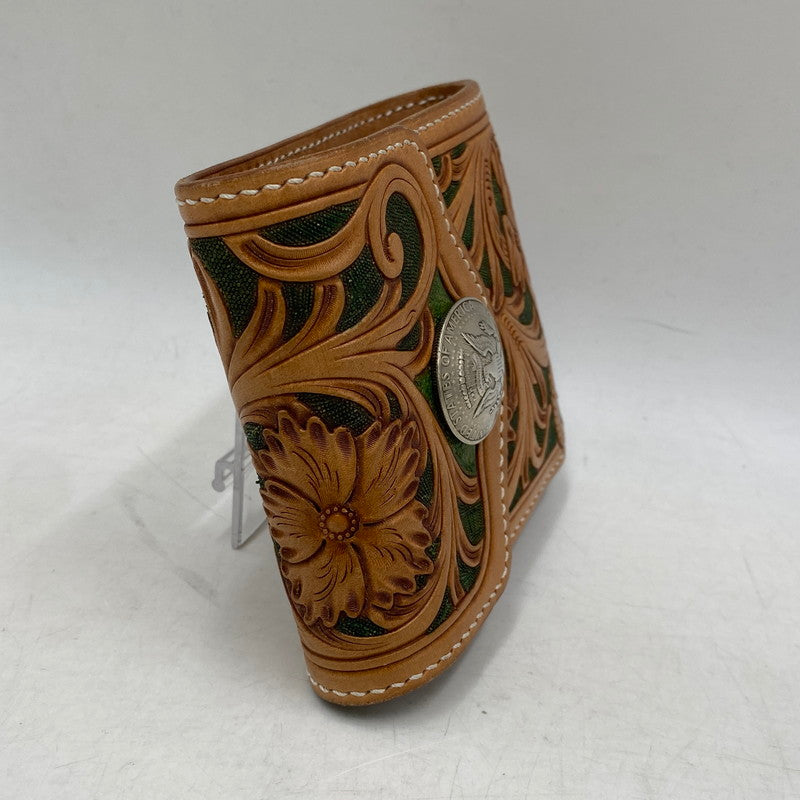 【中古品】【メンズ/レディース】 REZZEDOUT レズドアウト HANDMADE LEATHER WALLET ハンドメイド レザー ウォレット 財布 200-260617-ya-04-izu カラー：茶系 万代Net店