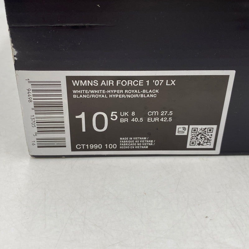 【中古美品】【メンズ】 NIKE ナイキ WMNS AIR FORCE 1 '07 LX CT1990-100 ウィメンズ エア フォース 1 '07 LX スニーカー シューズ 靴 160-260616-as-08-izu サイズ：27.5cm カラー：WHITE/WHITE-HYPER ROYAL-BLACK 万代Net店