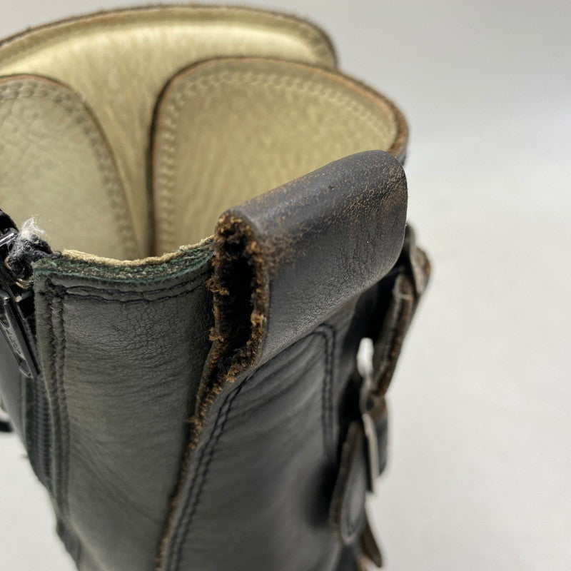 【現状渡し品】【メンズ】 NEW ROCK ニューロック SKULL FIRE PATTERN LEATHER BOOTS スカル ファイヤー パターン レザー ブーツ 靴 164-260616-as-02-izu サイズ：40 カラー：ブラック×レッド 万代Net店