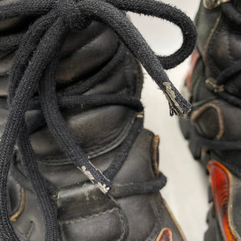 【現状渡し品】【メンズ】 NEW ROCK ニューロック SKULL FIRE PATTERN LEATHER BOOTS スカル ファイヤー パターン レザー ブーツ 靴 164-260616-as-02-izu サイズ：40 カラー：ブラック×レッド 万代Net店