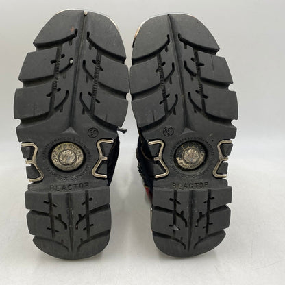 【現状渡し品】【メンズ】 NEW ROCK ニューロック SKULL FIRE PATTERN LEATHER BOOTS スカル ファイヤー パターン レザー ブーツ 靴 164-260616-as-02-izu サイズ：40 カラー：ブラック×レッド 万代Net店