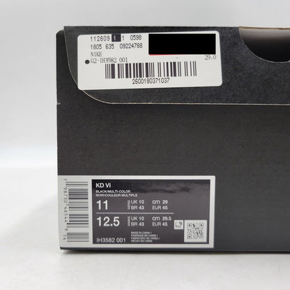 【中古美品】【メンズ】 NIKE ナイキ KD VI IH3582-001 KD 6 スニーカー シューズ 靴 160-260618-as-04-izu サイズ：29cm カラー：BLACK/MULTI-COLOR 万代Net店
