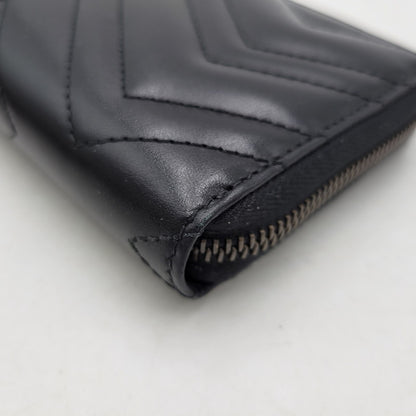 【中古品】【メンズ/レディース】 GUCCI グッチ 443123 GGマーモント ジップアラウンドウォレット 長財布 181-260618-as-03-izu カラー：ブラック 万代Net店