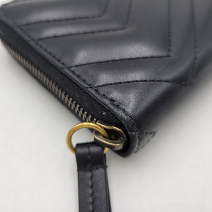 【中古品】【メンズ/レディース】 GUCCI グッチ 443123 GGマーモント ジップアラウンドウォレット 長財布 181-260618-as-03-izu カラー：ブラック 万代Net店