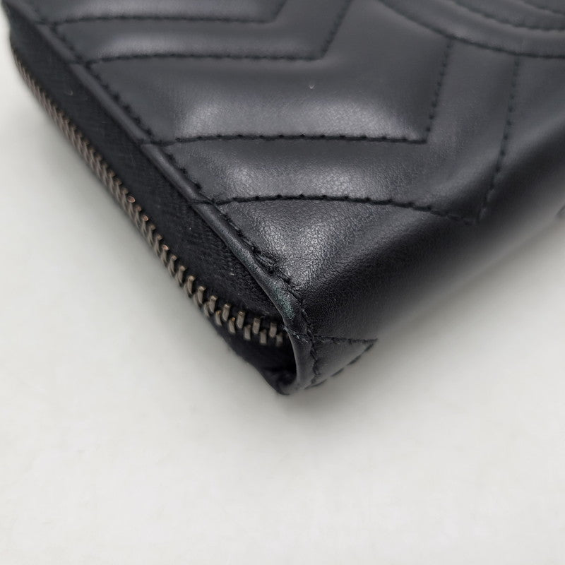【中古品】【メンズ/レディース】 GUCCI グッチ 443123 GGマーモント ジップアラウンドウォレット 長財布 181-260618-as-03-izu カラー：ブラック 万代Net店