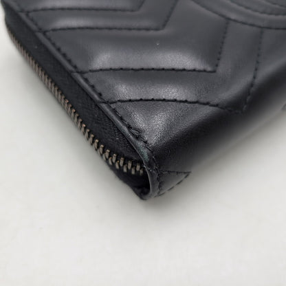 【中古品】【メンズ/レディース】 GUCCI グッチ 443123 GGマーモント ジップアラウンドウォレット 長財布 181-260618-as-03-izu カラー：ブラック 万代Net店