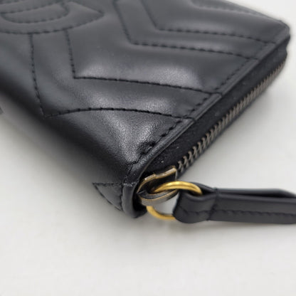 【中古品】【メンズ/レディース】 GUCCI グッチ 443123 GGマーモント ジップアラウンドウォレット 長財布 181-260618-as-03-izu カラー：ブラック 万代Net店