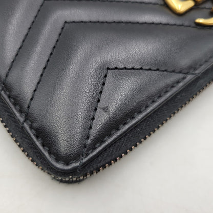【中古品】【メンズ/レディース】 GUCCI グッチ 443123 GGマーモント ジップアラウンドウォレット 長財布 181-260618-as-03-izu カラー：ブラック 万代Net店