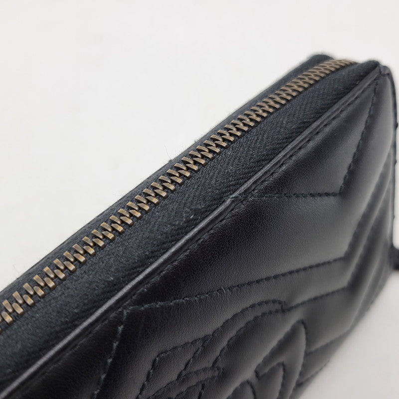 【中古品】【メンズ/レディース】 GUCCI グッチ 443123 GGマーモント ジップアラウンドウォレット 長財布 181-260618-as-03-izu カラー：ブラック 万代Net店
