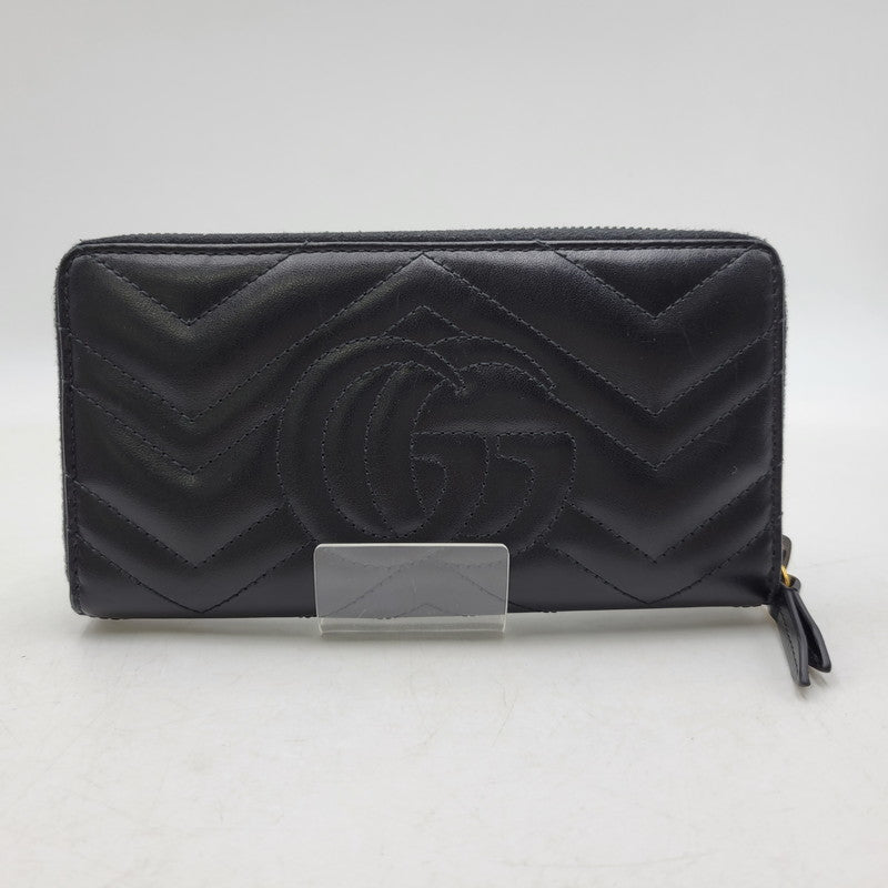 【中古品】【メンズ/レディース】 GUCCI グッチ 443123 GGマーモント ジップアラウンドウォレット 長財布 181-260618-as-03-izu カラー：ブラック 万代Net店