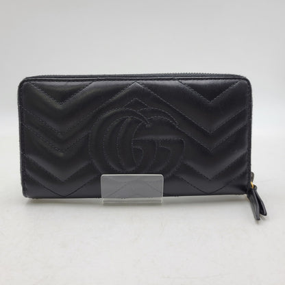 【中古品】【メンズ/レディース】 GUCCI グッチ 443123 GGマーモント ジップアラウンドウォレット 長財布 181-260618-as-03-izu カラー：ブラック 万代Net店