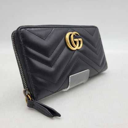 【中古品】【メンズ/レディース】 GUCCI グッチ 443123 GGマーモント ジップアラウンドウォレット 長財布 181-260618-as-03-izu カラー：ブラック 万代Net店