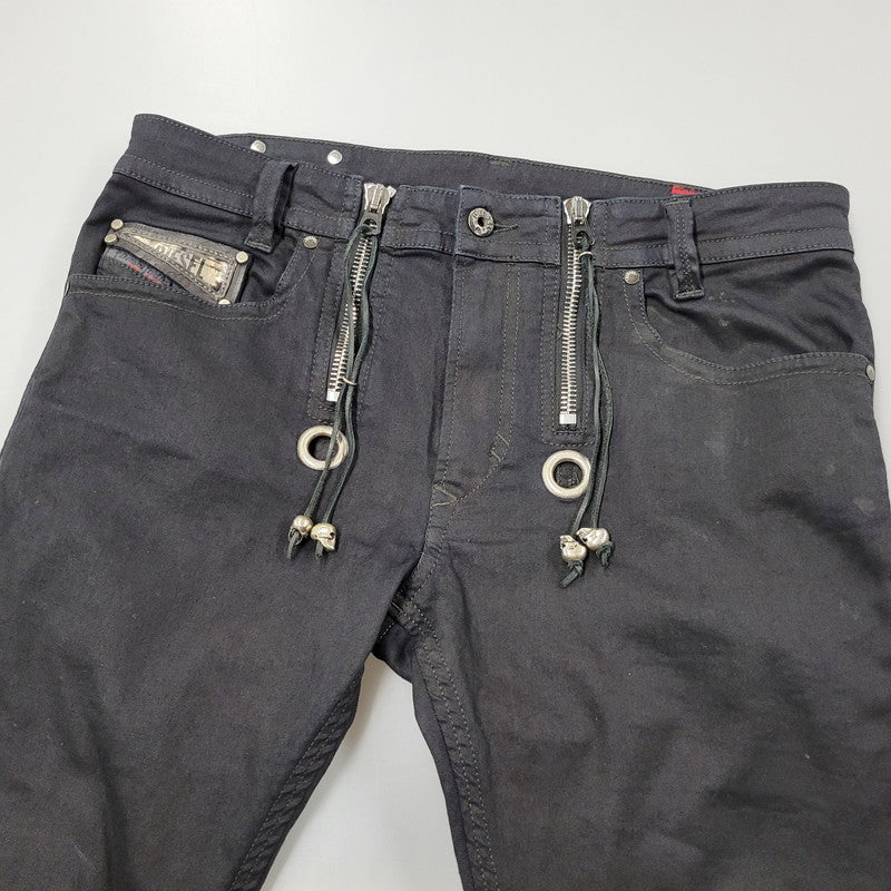 【中古品】【メンズ】 DIESEL ディーゼル REBOOT-B-THAVAR-NE-B THAVAR REBOOT SKINNY DENIM PANTS スキニー デニム パンツ ボトムス 152-260617-kh-18-izu サイズ：32 カラー：ブラック 万代Net店
