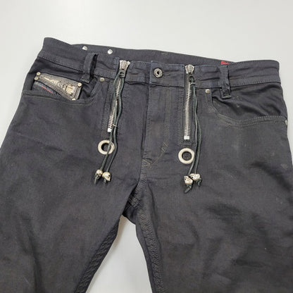 【中古品】【メンズ】 DIESEL ディーゼル REBOOT-B-THAVAR-NE-B THAVAR REBOOT SKINNY DENIM PANTS スキニー デニム パンツ ボトムス 152-260617-kh-18-izu サイズ：32 カラー：ブラック 万代Net店