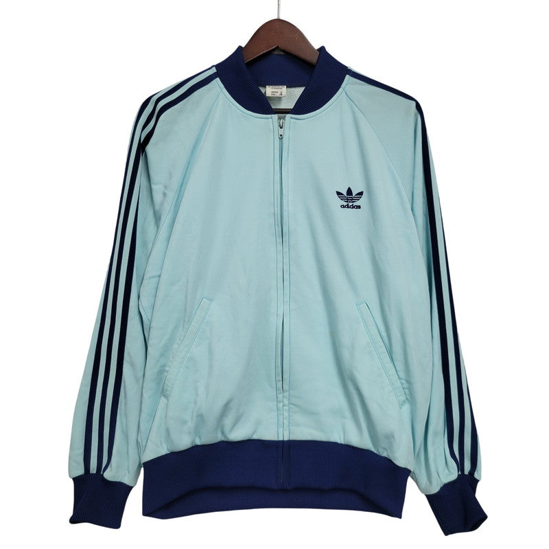 【中古品】【メンズ】 OLD ADIDAS オールド アディダス ADA-04F 西ドイツ製 デサント期 ATP TRACK JACKET トラック ジャケット アウター 146-260617-kh-15-izu サイズ：4 カラー：ライトブルー×ブルー 万代Net店