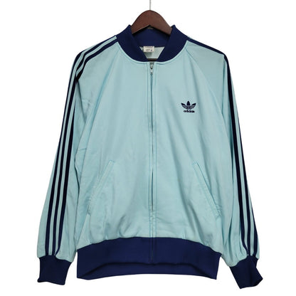 【中古品】【メンズ】 OLD ADIDAS オールド アディダス ADA-04F 西ドイツ製 デサント期 ATP TRACK JACKET トラック ジャケット アウター 146-260617-kh-15-izu サイズ：4 カラー：ライトブルー×ブルー 万代Net店