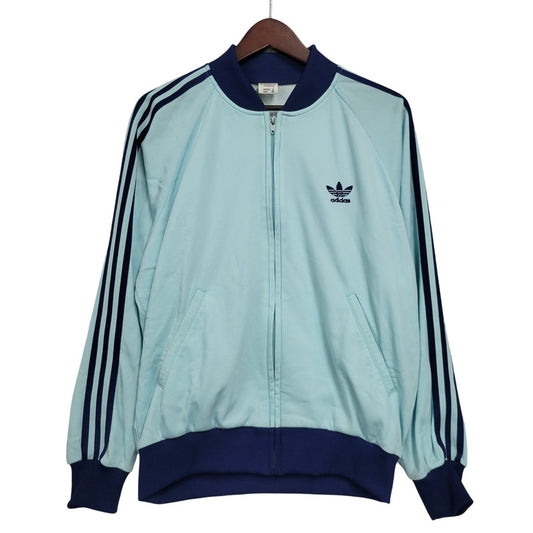 【中古品】【メンズ】 OLD ADIDAS オールド アディダス ADA-04F 西ドイツ製 デサント期 ATP TRACK JACKET トラック ジャケット アウター 146-260617-kh-15-izu サイズ：4 カラー：ライトブルー×ブルー 万代Net店