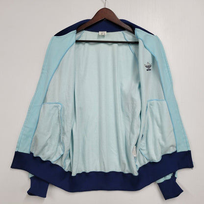 【中古品】【メンズ】 OLD ADIDAS オールド アディダス ADA-04F 西ドイツ製 デサント期 ATP TRACK JACKET トラック ジャケット アウター 146-260617-kh-15-izu サイズ：4 カラー：ライトブルー×ブルー 万代Net店