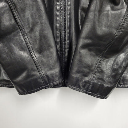【中古品】【メンズ】 PORSCHE ポルシェ LEATHER JACKET レザージャケット アウター 146-260617-as-01-izu サイズ：L カラー：ブラック 万代Net店
