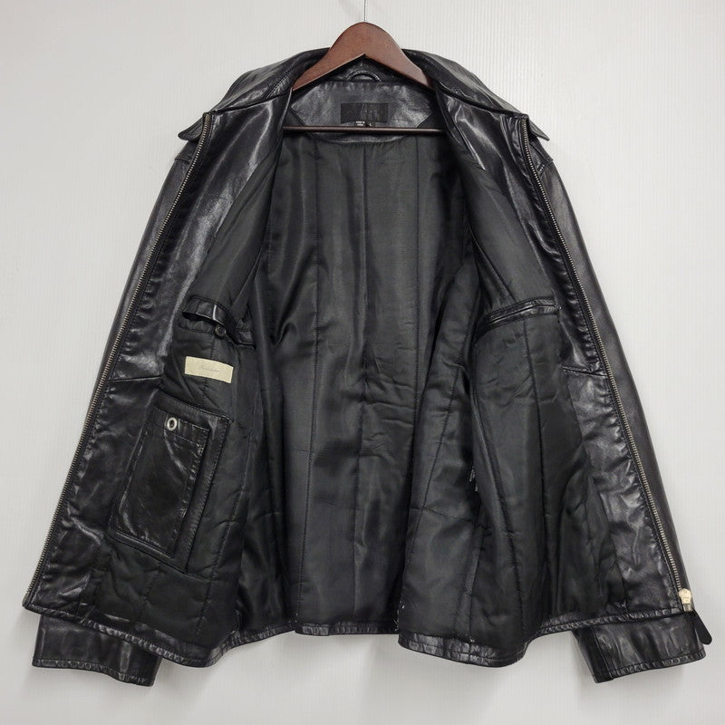 【中古品】【メンズ】 PORSCHE ポルシェ LEATHER JACKET レザージャケット アウター 146-260617-as-01-izu サイズ：L カラー：ブラック 万代Net店