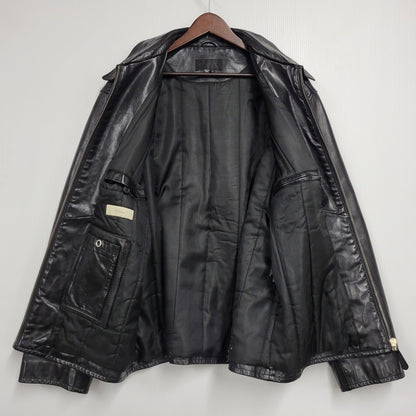 【中古品】【メンズ】 PORSCHE ポルシェ LEATHER JACKET レザージャケット アウター 146-260617-as-01-izu サイズ：L カラー：ブラック 万代Net店