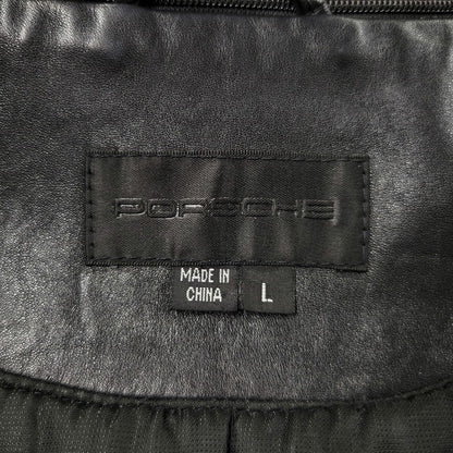 【中古品】【メンズ】 PORSCHE ポルシェ LEATHER JACKET レザージャケット アウター 146-260617-as-01-izu サイズ：L カラー：ブラック 万代Net店