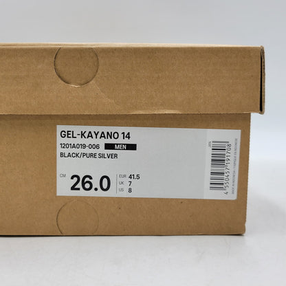【中古品】【メンズ/レディース】 ASICS アシックス 1201A019-006 GEL-KAYANO 14 ゲル カヤノ スニーカー 靴 162-260617-kh-21-izu サイズ：26 カラー：BLACK/PURE SILVER 万代Net店