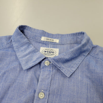 【中古品】【メンズ】 WTAPS ダブルタップス 111GWDT-SHM04 WHO DARES WINS SPREAD LS SHIRT ロングスリーブ シャツ トップス 長袖 142-260710-cs-14-izu サイズ：XL カラー：ブルー 万代Net店