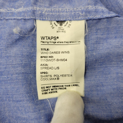 【中古品】【メンズ】 WTAPS ダブルタップス 111GWDT-SHM04 WHO DARES WINS SPREAD LS SHIRT ロングスリーブ シャツ トップス 長袖 142-260710-cs-14-izu サイズ：XL カラー：ブルー 万代Net店