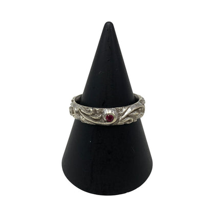 【中古品】【メンズ/レディース】 SAAD サード 925 SILVER ARABESQUE SYNTHETIC RUBY RING シルバー アラベスク シンセティック ルビー リング 指輪 アクセサリー 191-260627-cs-18-izu サイズ：13号 カラー：シルバー 万代Net店
