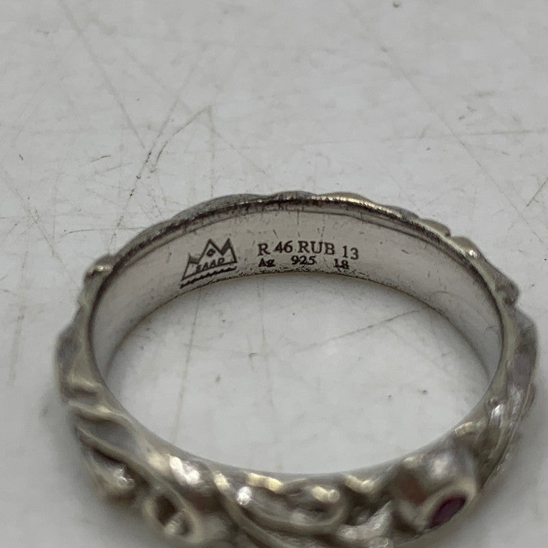 【中古品】【メンズ/レディース】 SAAD サード 925 SILVER ARABESQUE SYNTHETIC RUBY RING シルバー アラベスク シンセティック ルビー リング 指輪 アクセサリー 191-260627-cs-18-izu サイズ：13号 カラー：シルバー 万代Net店