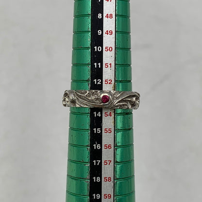 【中古品】【メンズ/レディース】 SAAD サード 925 SILVER ARABESQUE SYNTHETIC RUBY RING シルバー アラベスク シンセティック ルビー リング 指輪 アクセサリー 191-260627-cs-18-izu サイズ：13号 カラー：シルバー 万代Net店
