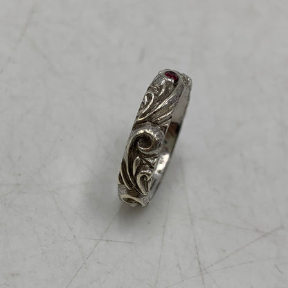 【中古品】【メンズ/レディース】 SAAD サード 925 SILVER ARABESQUE SYNTHETIC RUBY RING シルバー アラベスク シンセティック ルビー リング 指輪 アクセサリー 191-260627-cs-18-izu サイズ：13号 カラー：シルバー 万代Net店