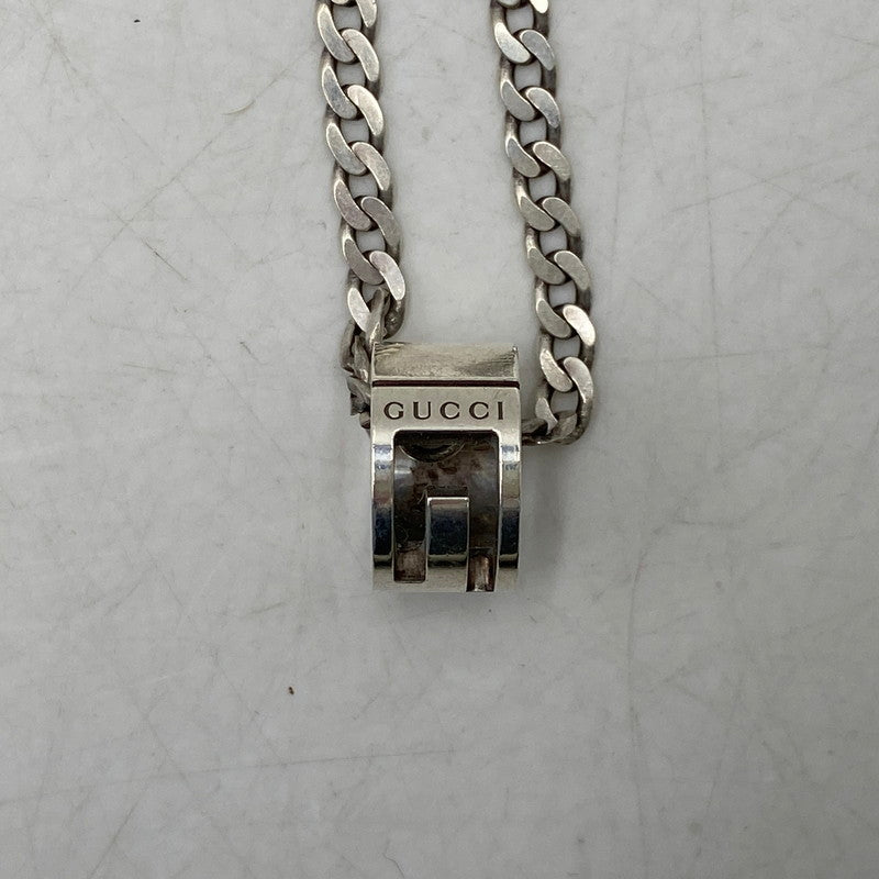 【中古品】【メンズ/レディース】 GUCCI グッチ 925 CUTOUT G RING NECKLACE カットアウト ジー リング ネックレス アクセサリー 182-260618-cs-05-izu カラー：シルバー 万代Net店