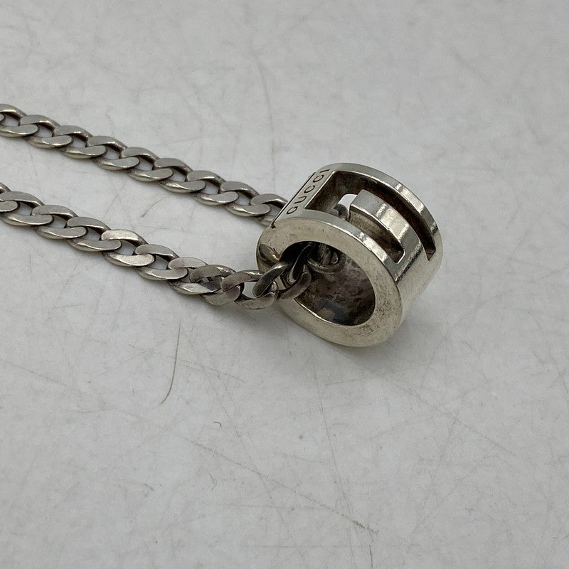 【中古品】【メンズ/レディース】 GUCCI グッチ 925 CUTOUT G RING NECKLACE カットアウト ジー リング ネックレス アクセサリー 182-260618-cs-05-izu カラー：シルバー 万代Net店