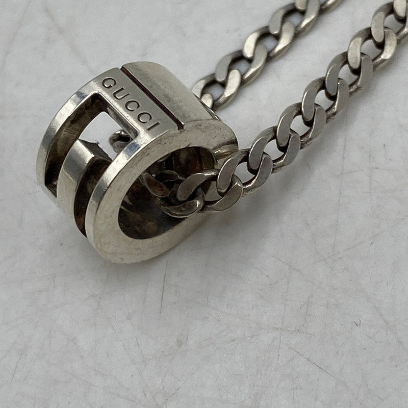 【中古品】【メンズ/レディース】 GUCCI グッチ 925 CUTOUT G RING NECKLACE カットアウト ジー リング ネックレス アクセサリー 182-260618-cs-05-izu カラー：シルバー 万代Net店