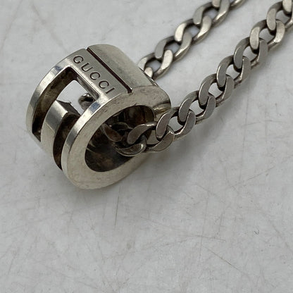 【中古品】【メンズ/レディース】 GUCCI グッチ 925 CUTOUT G RING NECKLACE カットアウト ジー リング ネックレス アクセサリー 182-260618-cs-05-izu カラー：シルバー 万代Net店