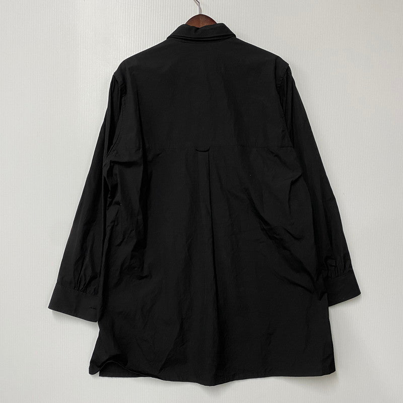 【中古品】【メンズ】 Y'S FOR MAN ワイズフォーメン MJ-B07-017 COTTON BROADCLOTH PANEL SHIRT WITH COLLAR CORD DETAIL コットン ブロードクロス パネル シャツ ウィズ カラー コード ディテール トップス 長袖 140-260618-cs-06-izu サイズ：2 カラー：ブラック 万代Net店