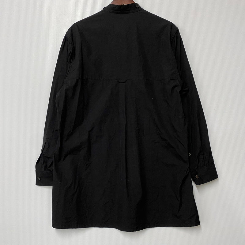 【中古品】【メンズ】 Y'S FOR MAN ワイズフォーメン MJ-B07-017 COTTON BROADCLOTH PANEL SHIRT WITH COLLAR CORD DETAIL コットン ブロードクロス パネル シャツ ウィズ カラー コード ディテール トップス 長袖 140-260618-cs-06-izu サイズ：2 カラー：ブラック 万代Net店