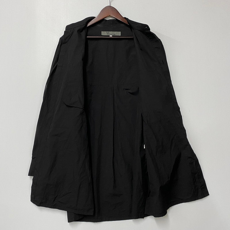 【中古品】【メンズ】 Y'S FOR MAN ワイズフォーメン MJ-B07-017 COTTON BROADCLOTH PANEL SHIRT WITH COLLAR CORD DETAIL コットン ブロードクロス パネル シャツ ウィズ カラー コード ディテール トップス 長袖 140-260618-cs-06-izu サイズ：2 カラー：ブラック 万代Net店