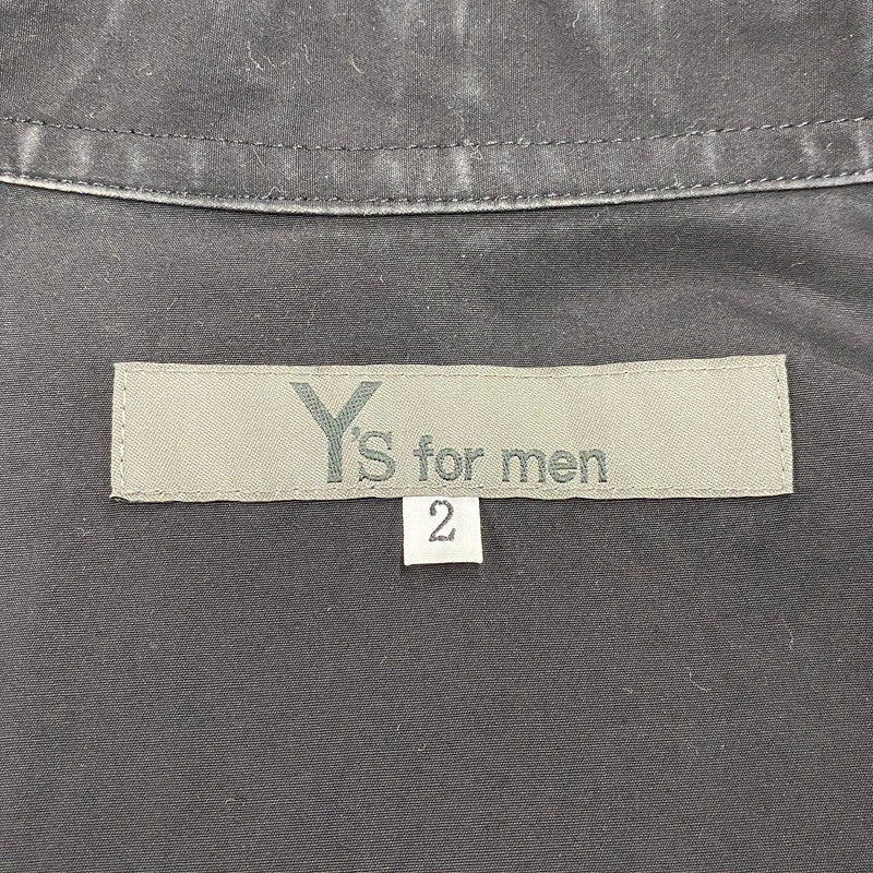 【中古品】【メンズ】 Y'S FOR MAN ワイズフォーメン MJ-B07-017 COTTON BROADCLOTH PANEL SHIRT WITH COLLAR CORD DETAIL コットン ブロードクロス パネル シャツ ウィズ カラー コード ディテール トップス 長袖 140-260618-cs-06-izu サイズ：2 カラー：ブラック 万代Net店